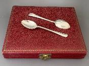 Boxed set of SILVER COFFEE SPOONS - RATTAIL