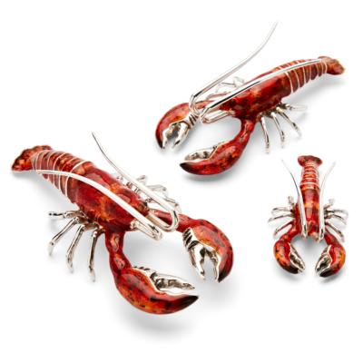 SATURNO Silver and Enamel LOBSTERS