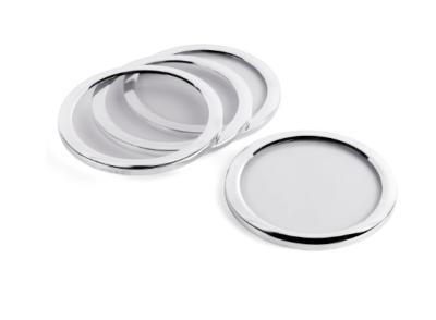 Silver and Glass COASTERS - Set of 6