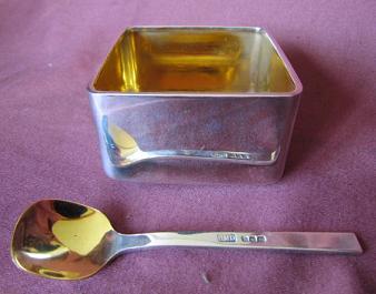 MICHAEL DRIVER Silver Bowl and Spoon
