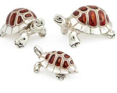 SATURNO Silver and Enamel  Tortoise