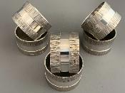 GERALD BENNEY Set of 6 Boxed Silver NAPKIN RINGS