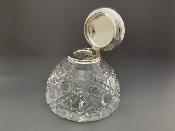 Silver Mounted GLASS INKWELL