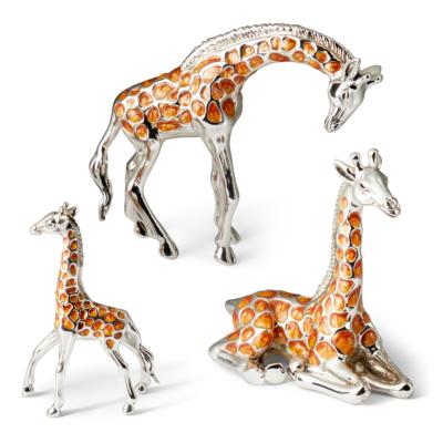 SATURNO Silver and Enamel Giraffes