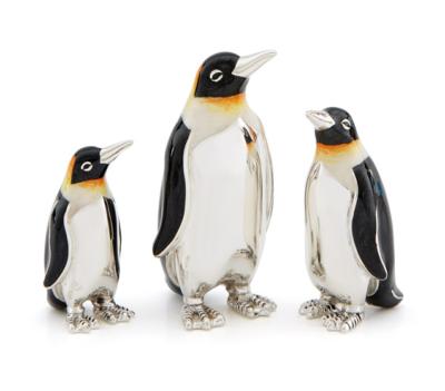 SATURNO Silver and Enamel PENGUINS