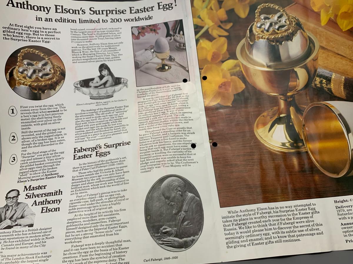 Anthony Elson Silver Enamel Easter Egg Styles Silver